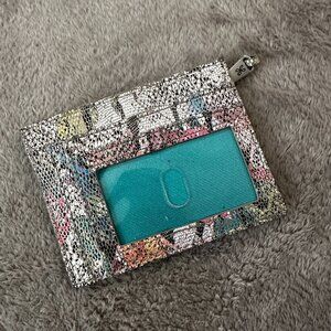 Hobo International Small Card Wallet Snake Print Leather